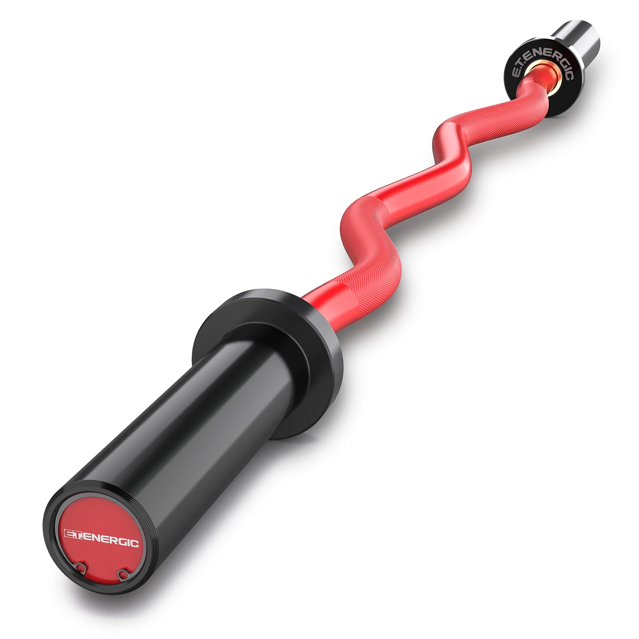 47" Olympic EZ Curl Bar 500-lbs Capacity Steel Barbell Suitable for 2" Weight Plates, 2-Inch Curl Bar for Weight Lifting,Hip Thrusts,Squat,Biceps-Home Gym Weight Bar