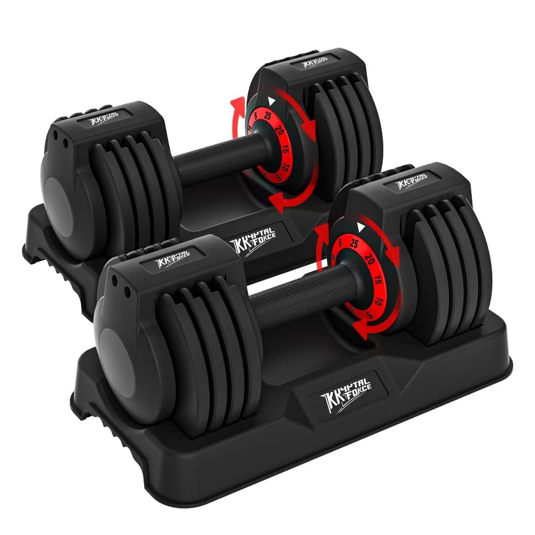 Adjustable Dumbbell Set of 2, 110lbs/50lbs Free Weights Dumbbell Set, 5-in-1/10-in-1 Quick-Lock Hand Weights, 25lbs/55lbs Pair with Anti-Slip Texture Handle, Weight Set For Home Gym Suit both Men and Women