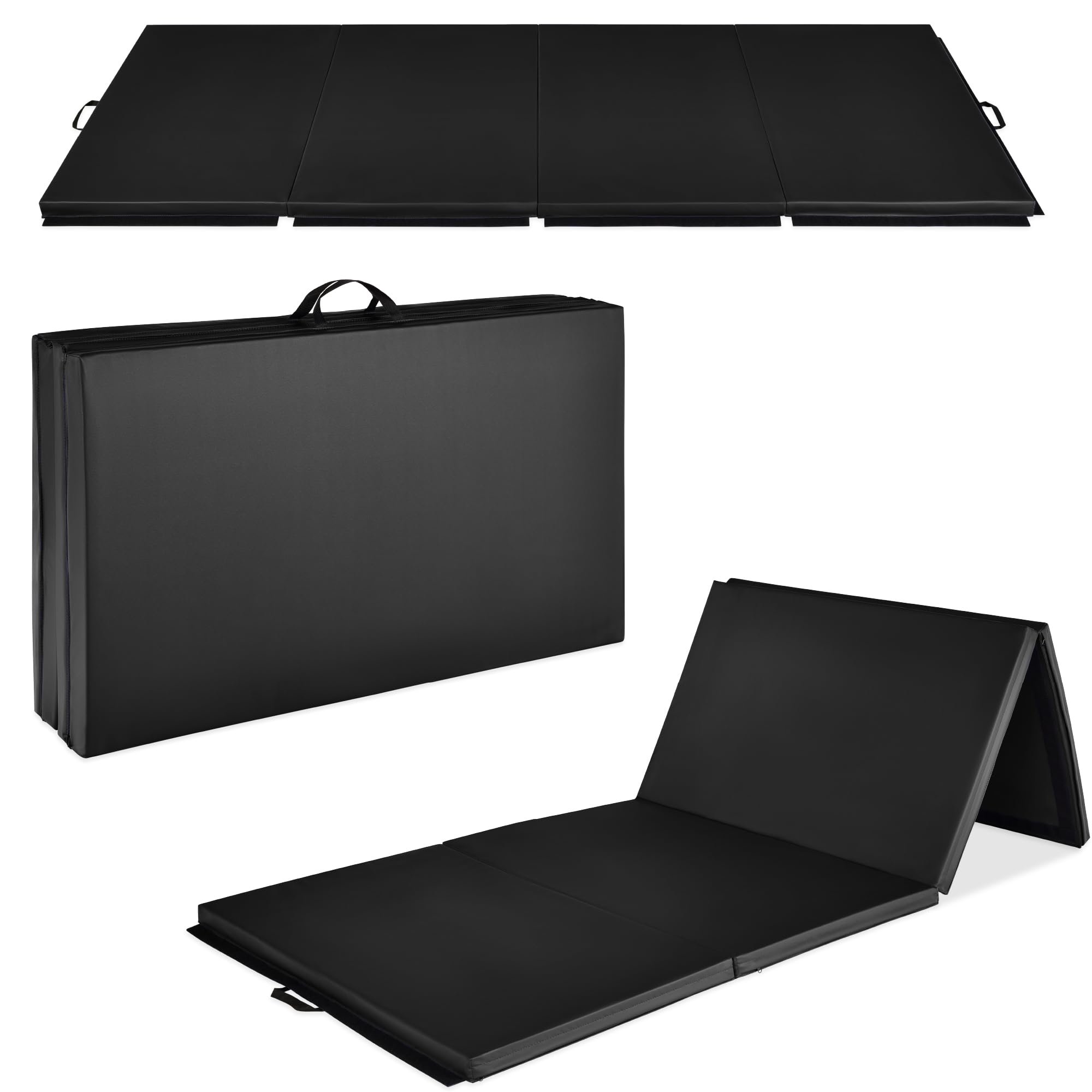 Best Choice Products 10ftx4ftx2in Folding Gym Mat 4-Panel Exercise Gymnastics Aerobics Workout Fitness Floor Mats w/Carrying Handles