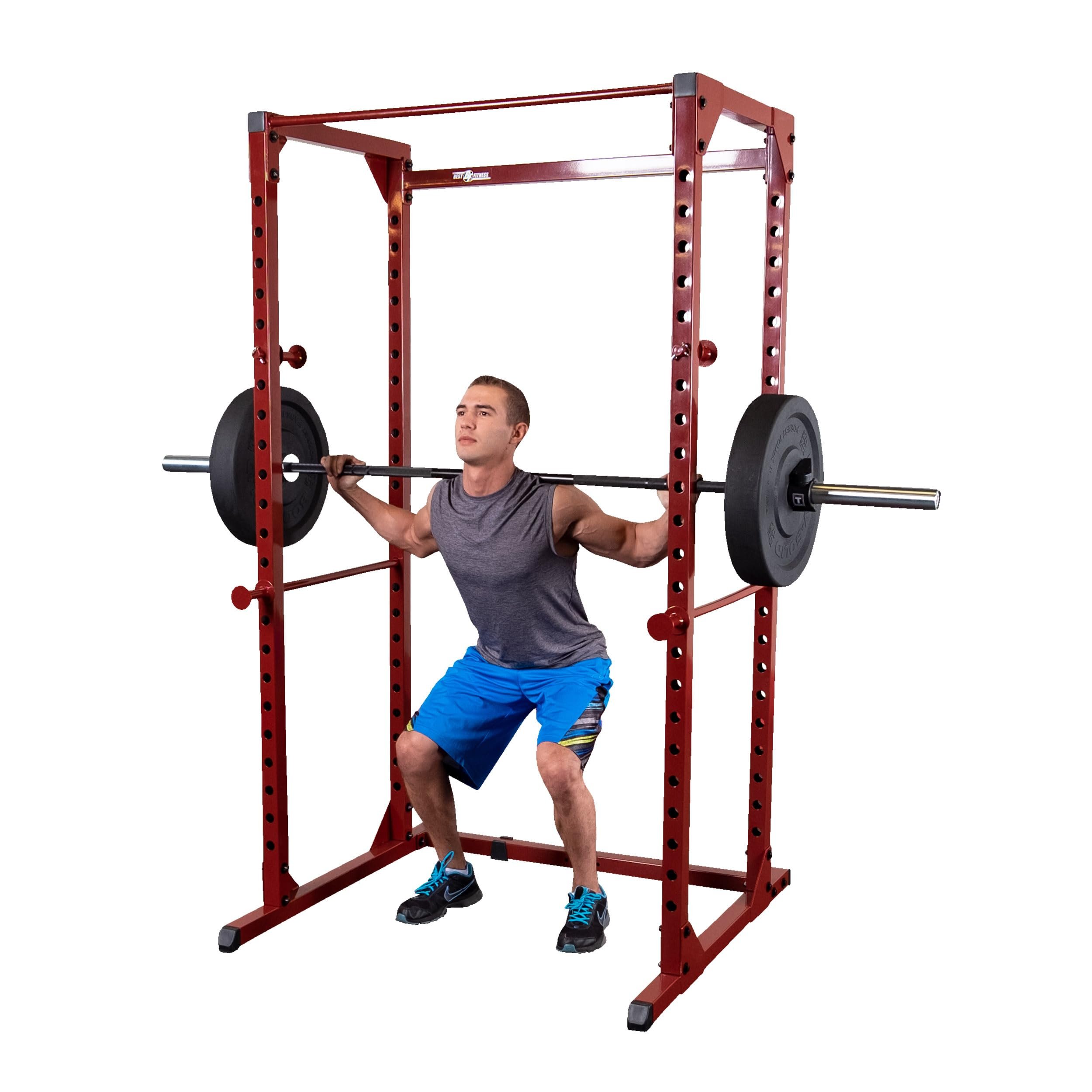 Best Fitness Power Rack - 14-Gauge Steel Home Gym with 500lb Capacity, Chin Bar, 23 Adjustable Safety Bars, Optional LAT & Dip Attachments