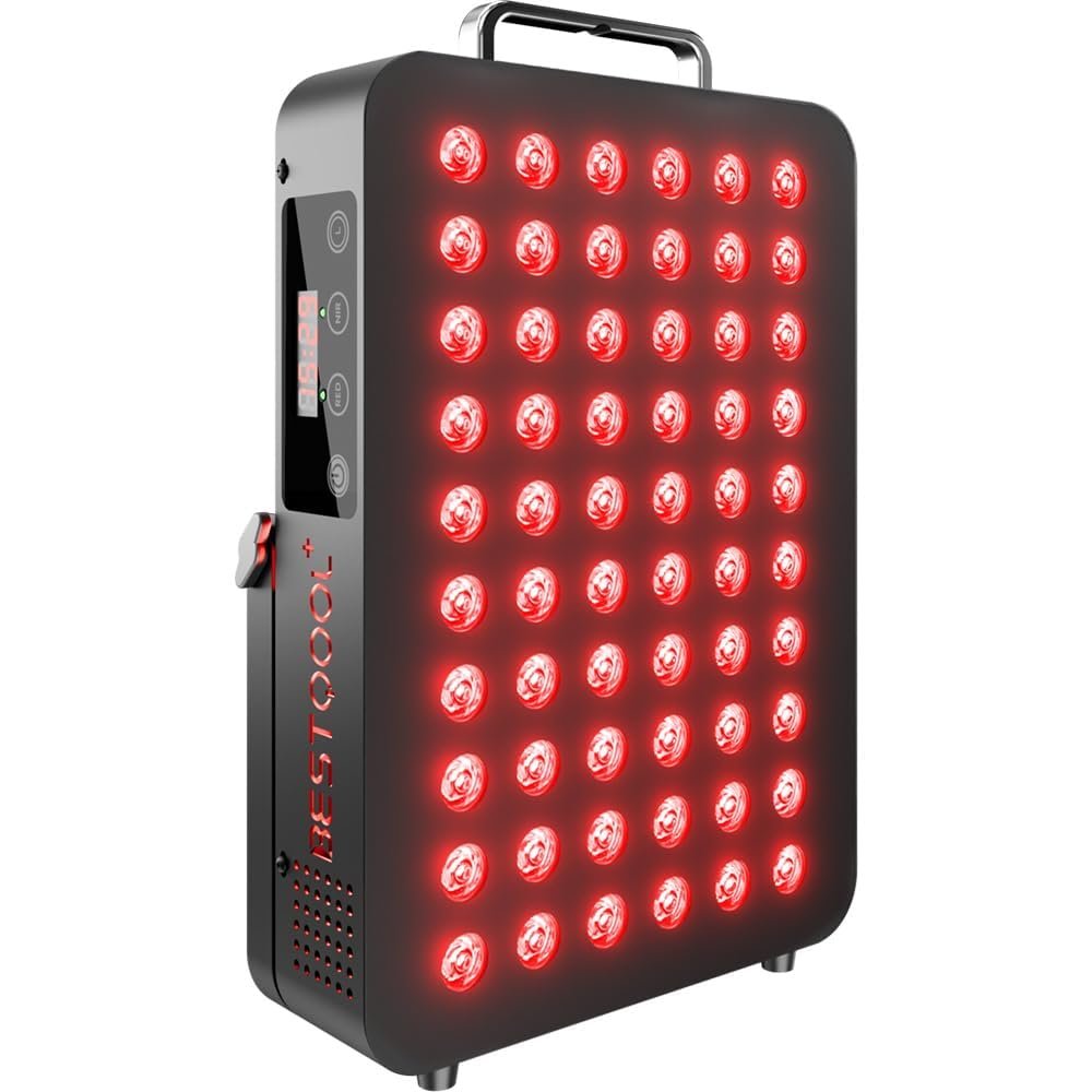 BestQool Red Light Therapy, Dual Chip Elite Grade LED Red Infrared Light Panel with Near-Infrared Light 660nm 850nm High Power Red Light Therapy Device at Home, Ideal for Body, Face, 105W (Black 60)