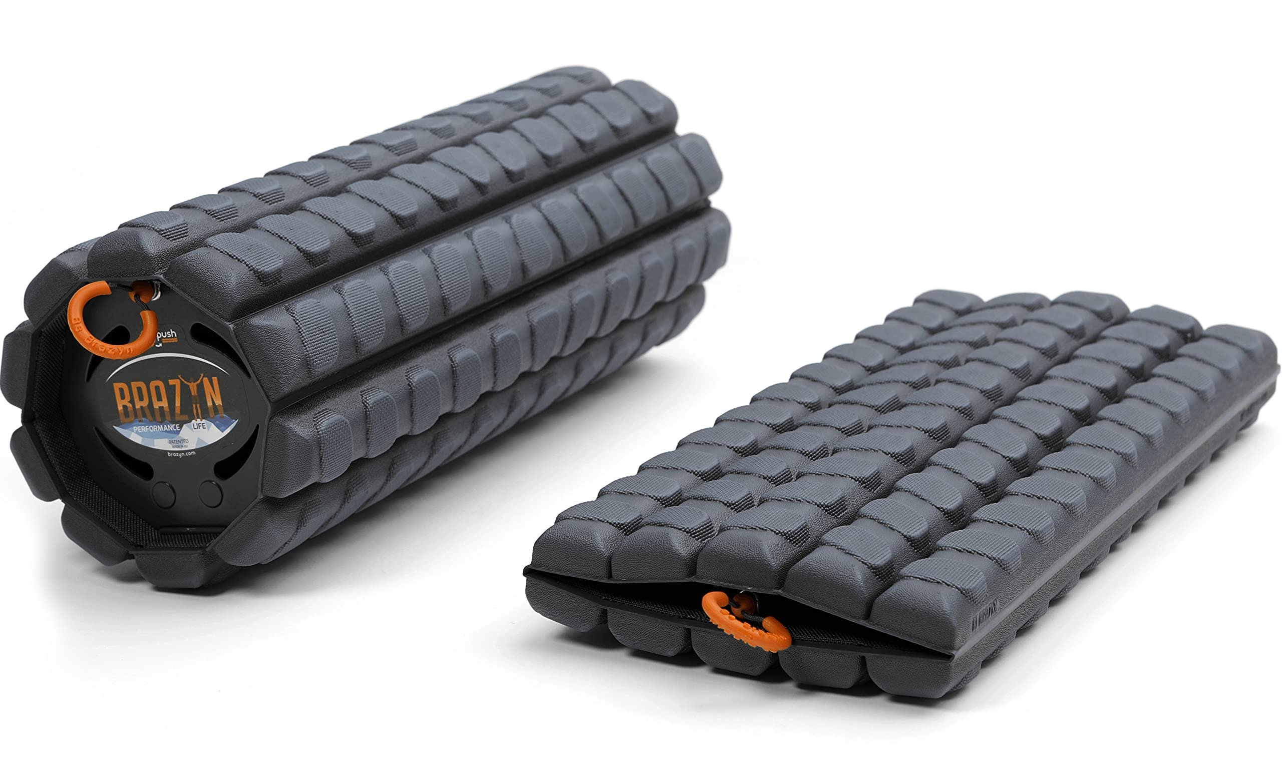 Brazyn Morph Foam Roller: Collapsible Travel Foam Roller for Back Pain Relief, Workout Muscle Recovery, Back Massager, Deep Tissue Leg Massage, Back Cracker (Midnight, Alpha Series (Deep Tissue))