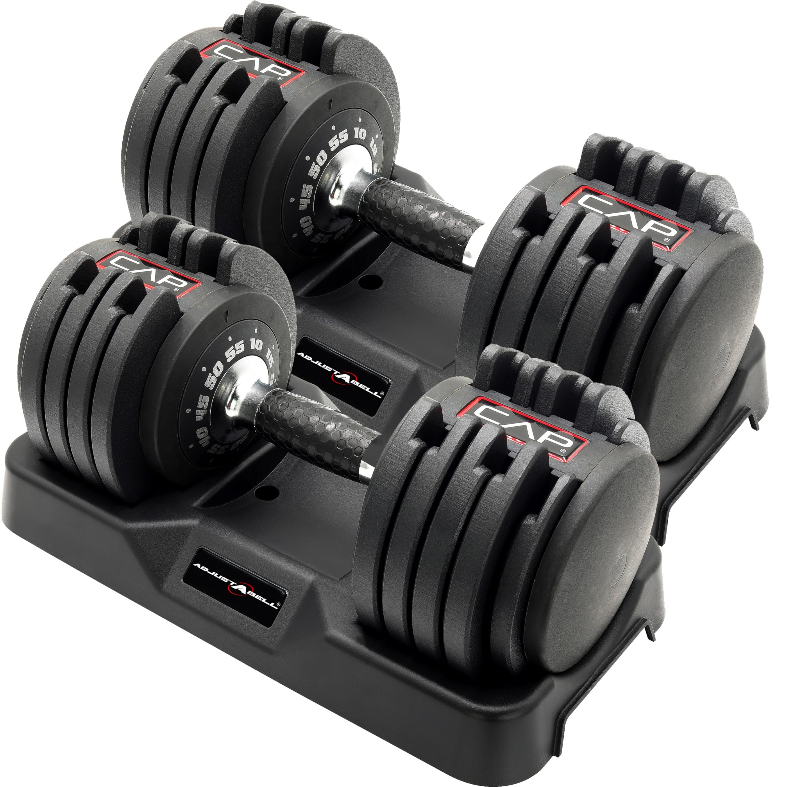 CAP ADJUSTABELL Adjustable Dumbbell Weights - Singles & Pairs | 12.5 lb, 25 lb & 55 lb | Multiple Handle Options