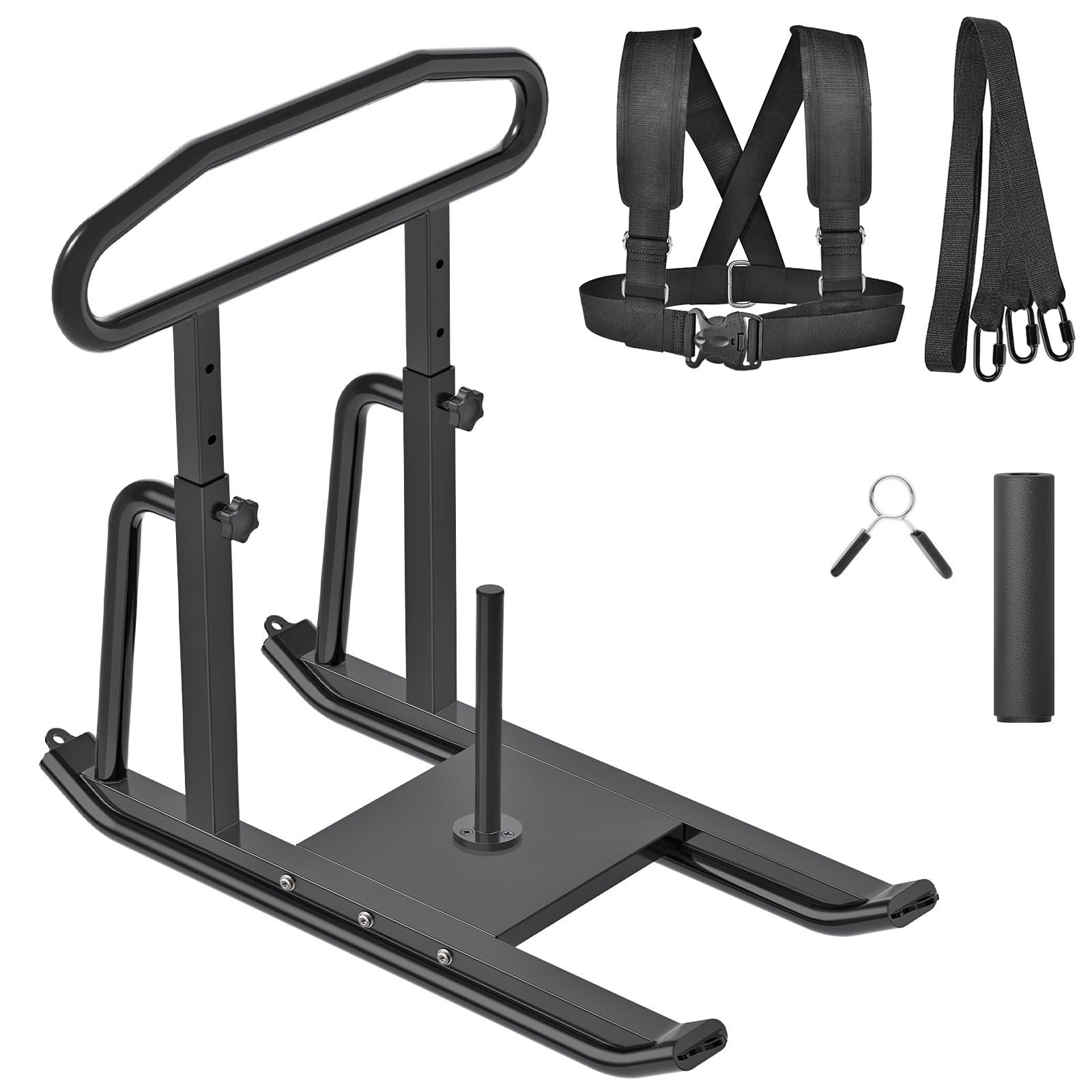 Dolibest Weight Sled, Fitness Sled, Workout Sled for Fitness Strength Training and Speed Improvement, Push-Pull Prowler Training, Suitable for 1-2" Weight Plates, Black