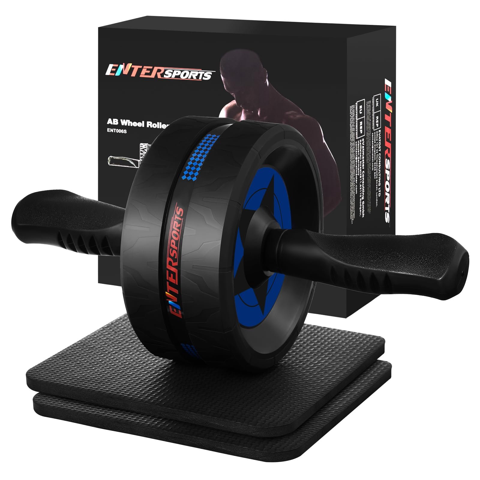 EnterSports Ab Roller Wheel for Abs Workout - Abdominal Exercise Equipment with 2 Knee Pads for Home Gym, Core Strength Training, Fitness Equipment for Men & Women