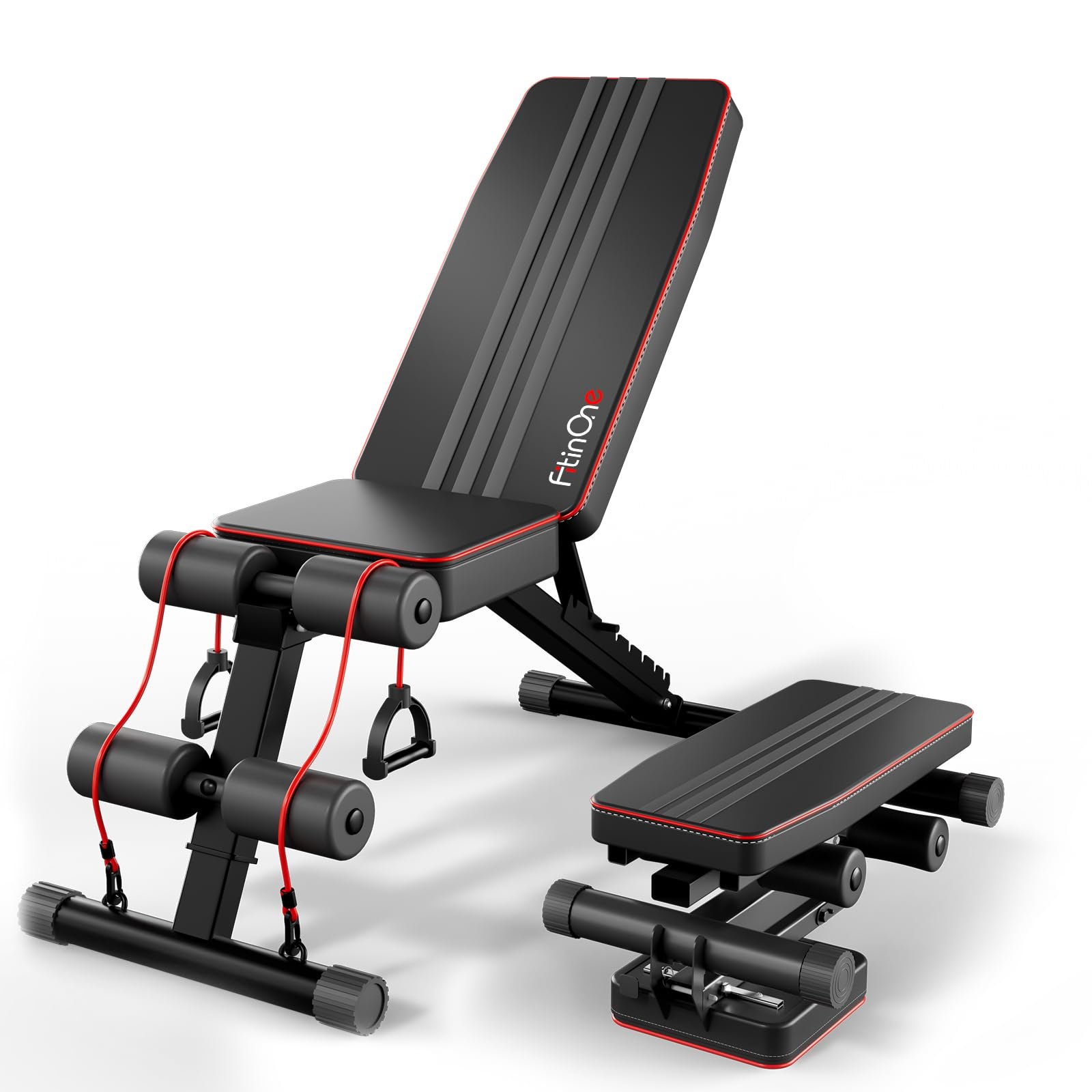 FitinOne Adjustable Folding Weight Bench for Home Gym, 660 lbs Capacity Multi-Functional Workout Bench Sturdy Durable for Full Body