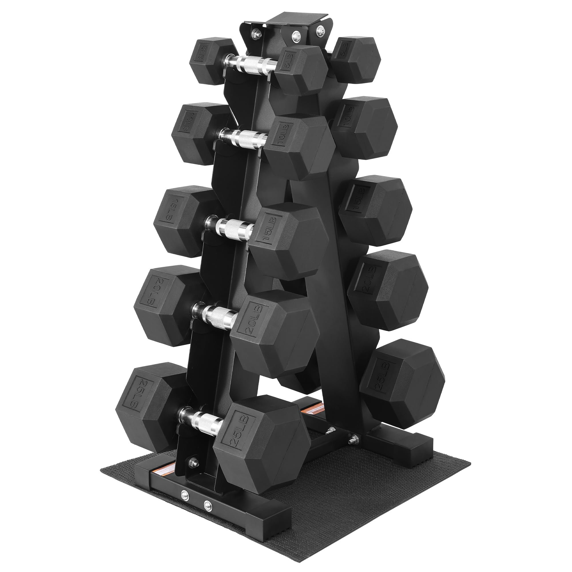 Fitvids Rubber Coated Hex Dumbbell Set with Storage Rack, 100/150/200/550 LB Hand Weight Set with Anti-Slip Grip for Home Gym
