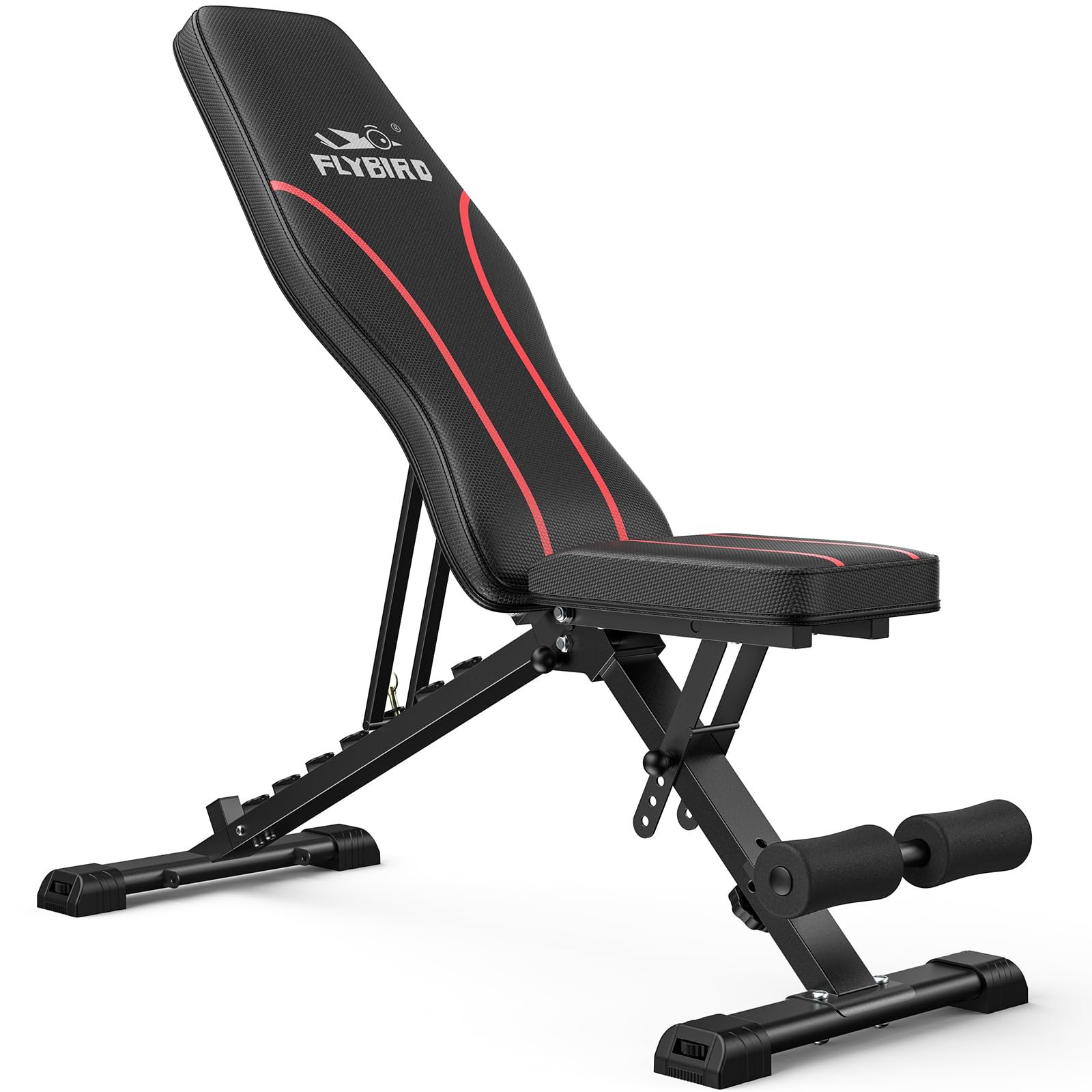FLYBIRD WB2 Weight Bench, Utility Adjustable Weight Bench for Full Body Workout- Multi-Purpose Foldable Incline Bench (Black)