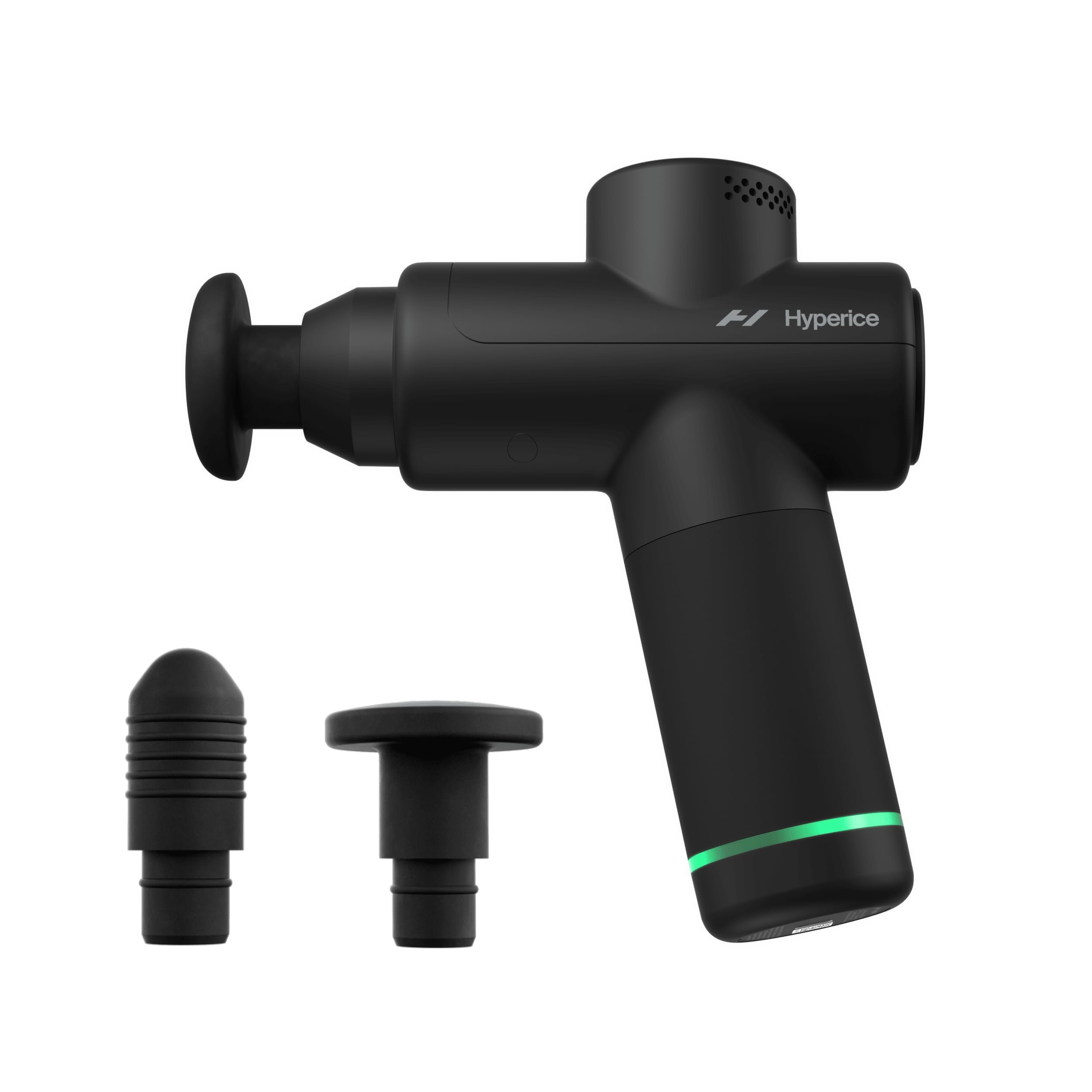 Hyperice Hypervolt Go 2 - Black - Featuring Quiet Glide Technology - Handheld Percussion Massage Gun - 3 Speeds, 2 Interchangeable Heads - Helps Relieve Sore Muscles and Stiffness