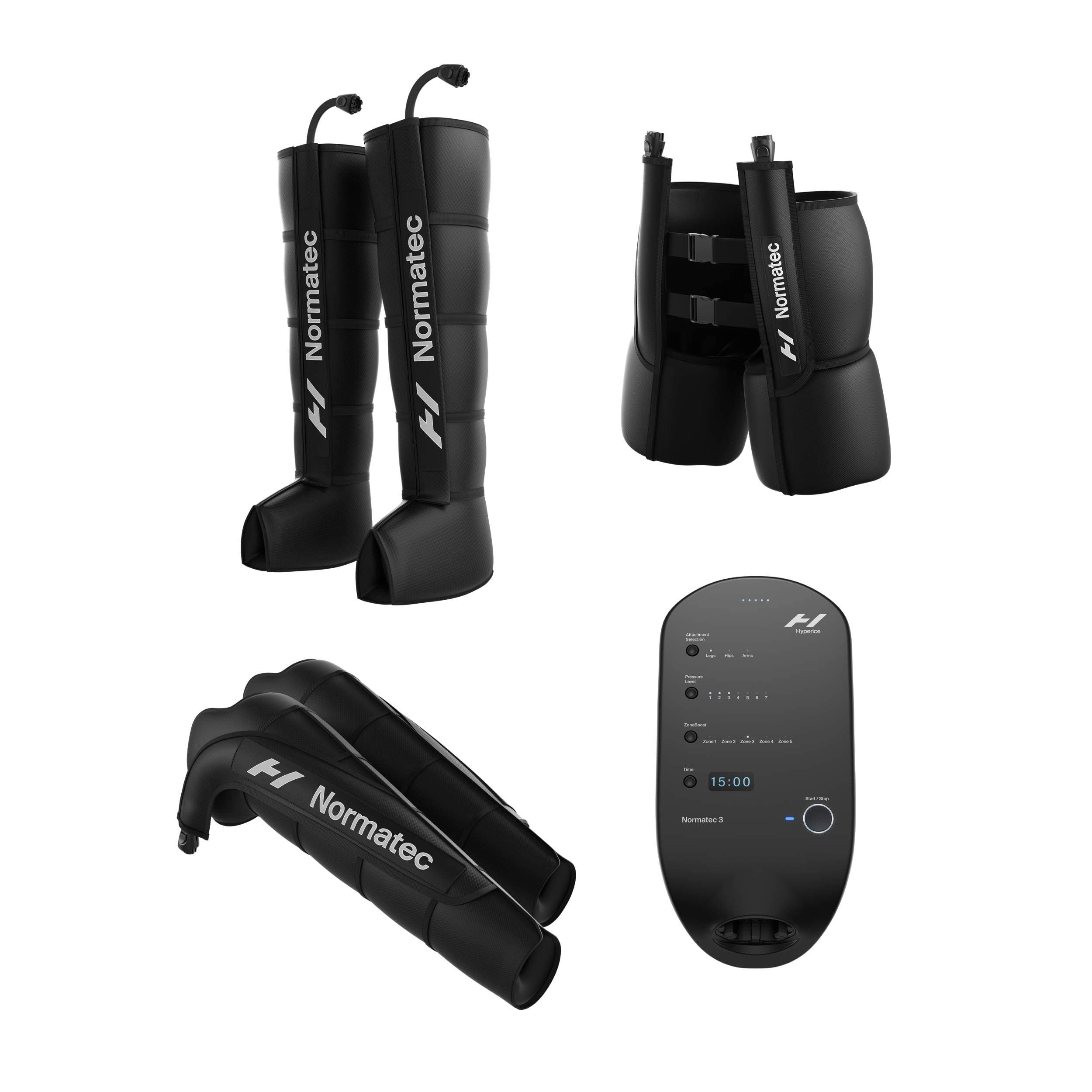 Hyperice Normatec 3 - Recovery System with Patented Dynamic Compression Massage Technology (Normatec 3 Full Body (Standard Legs + Hips + Arms)