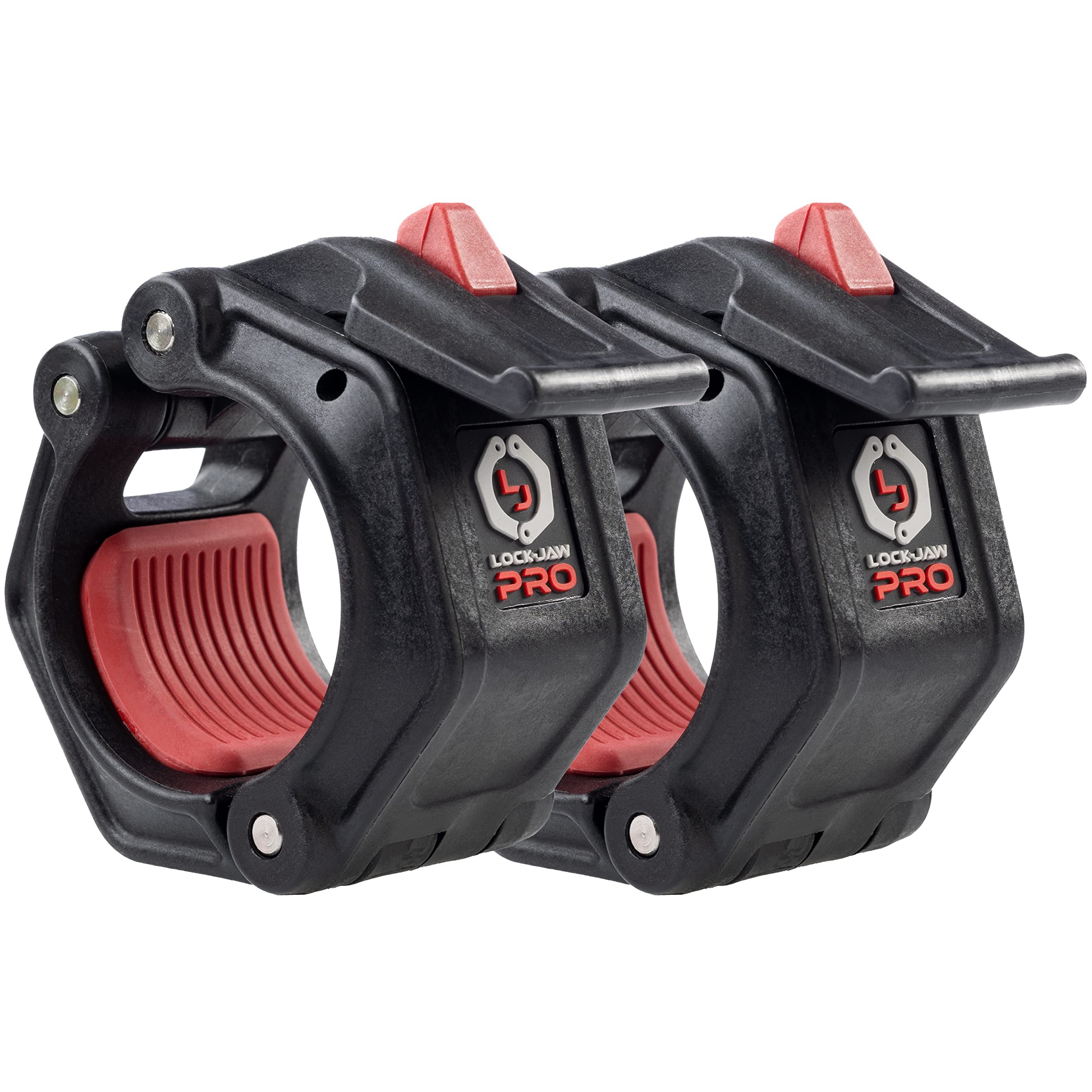 Lock-Jaw PRO 2 Barbell Collars Olympic Barbell Clamps 2 Pcs – Heavy Duty Bar Clamps for 2” & 50mm Olympic Bars – Secure Weight Bar Clamps for Strength Training & Home Gym Accessories – Quick Release