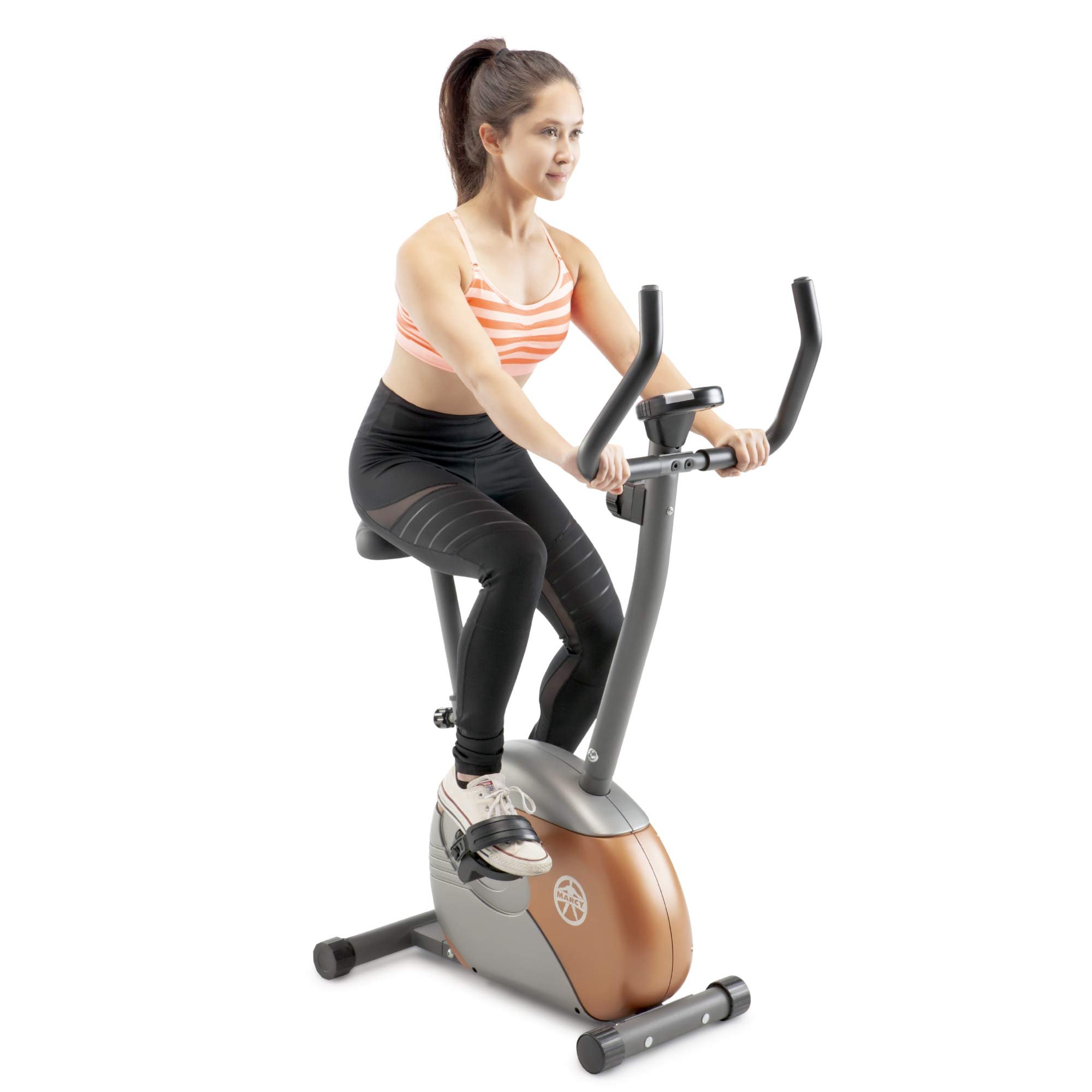 MARCY Home Fitness Personal Exercise Bike with Adjustable Magnetic Resistance for Cardio Workout and Cycle Training