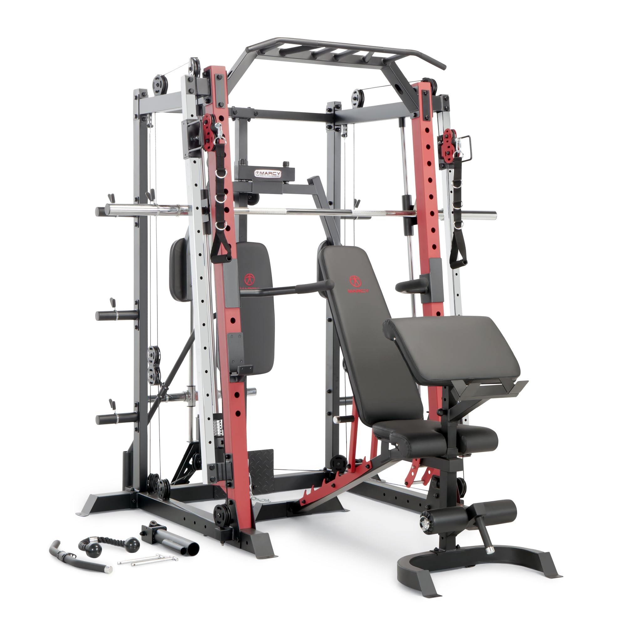MARCY Smith Machine Cage System Home Gym Multifunction Rack, Customizable Training Station