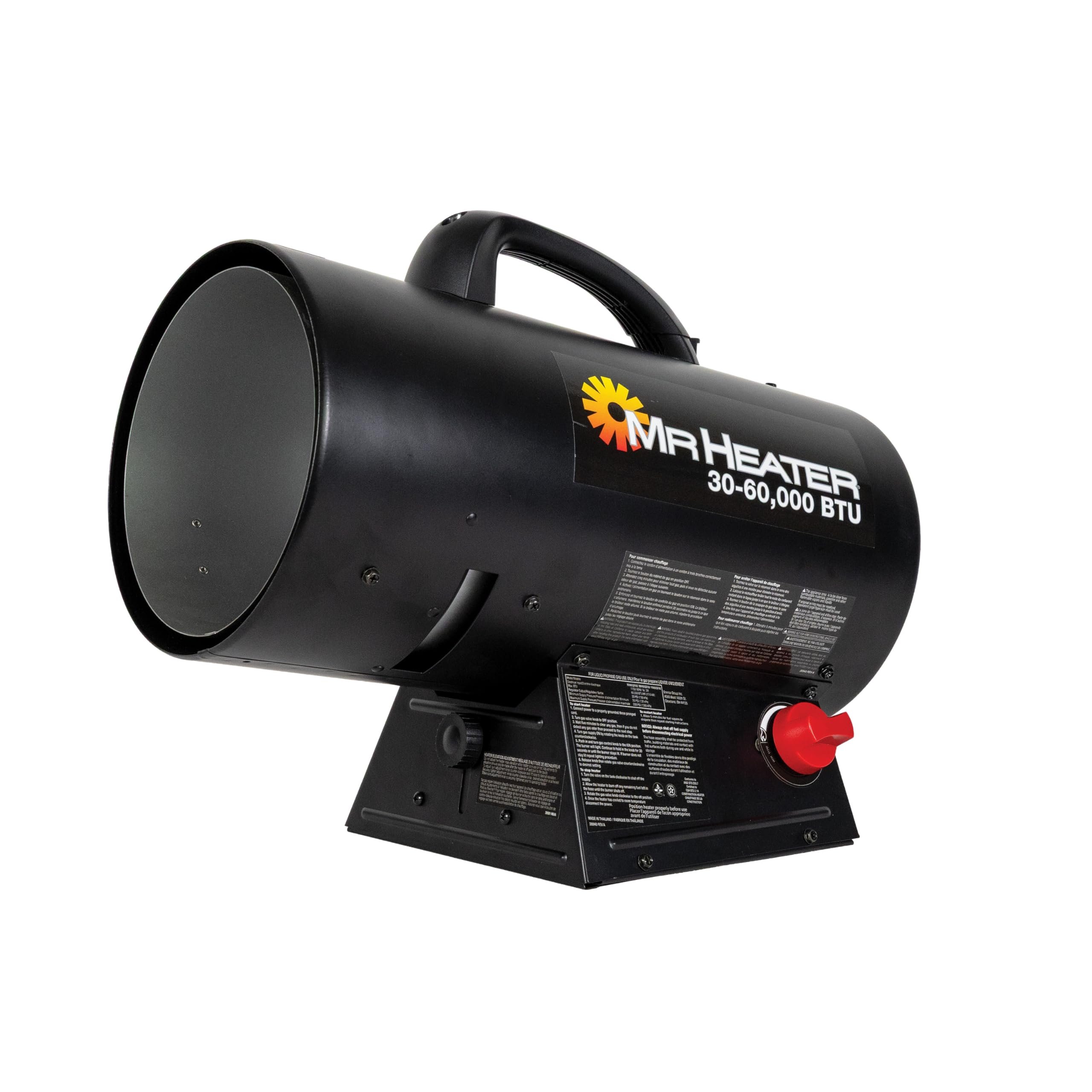 Mr. Heater MH60QFAV 60,000 BTU Portable Propane Forced Air Heater, 19.75 x 11.50 inches, black