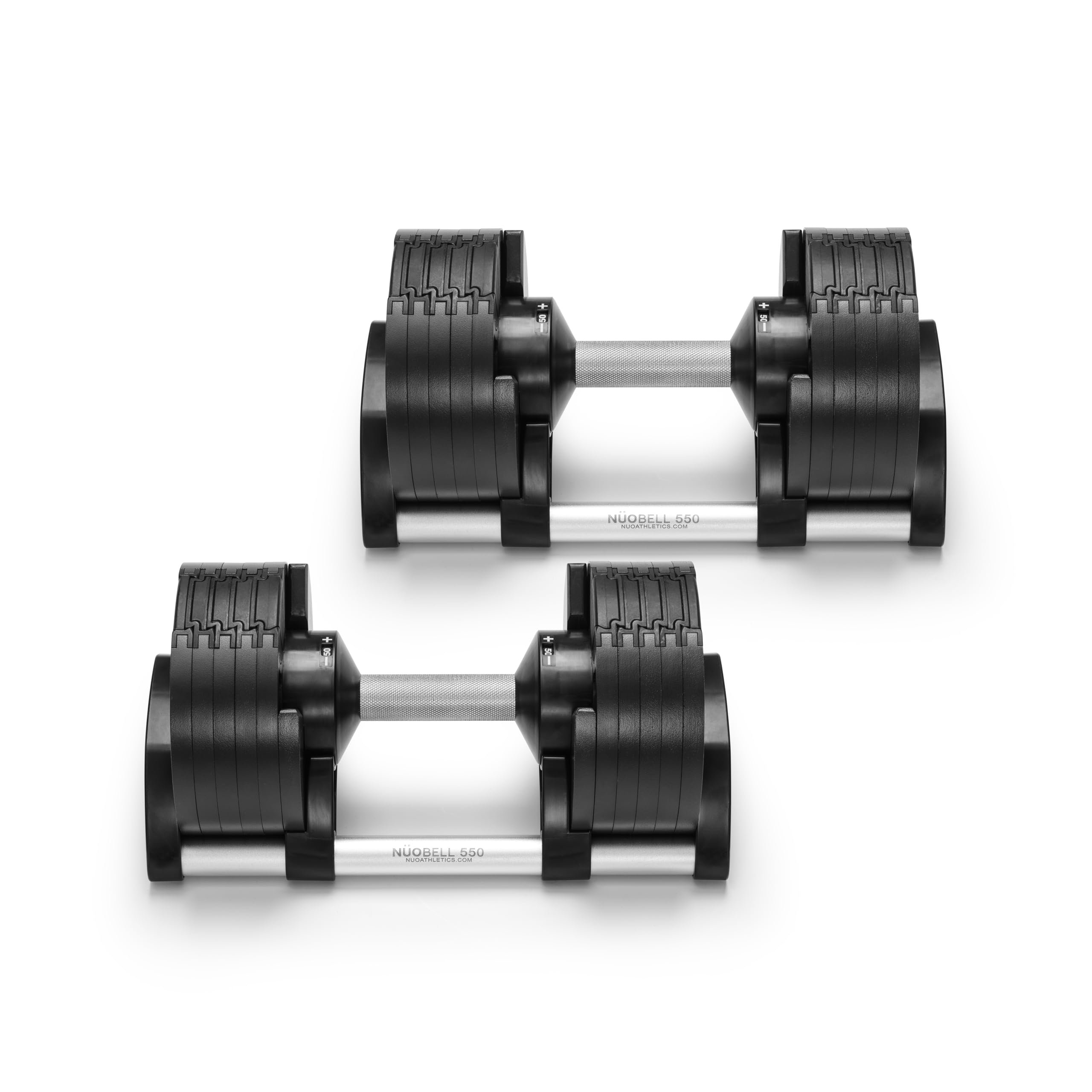 NÜOBELL® Adjustable Dumbbell Set, 5-50 LB or 5-80 LB, Easy Twist 2024-25 Model, All-In-One Weights Set (Pair) for Home, Original Manufacturer