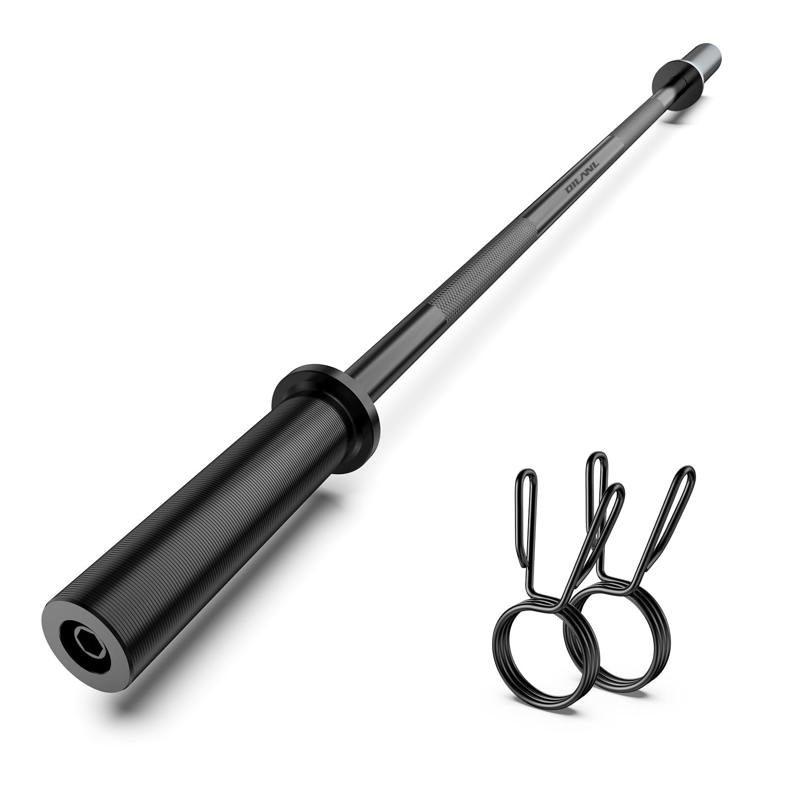 Olympic Barbell Bar 55", 2In-Weight Lifting Bar Standard Straight Barbell Bars for Bench Press/Hip Thrusts/Biceps/Lunges/Squat/Strength-Training Home Gym Weight Bar, 2 Collars(500lb Capacity)