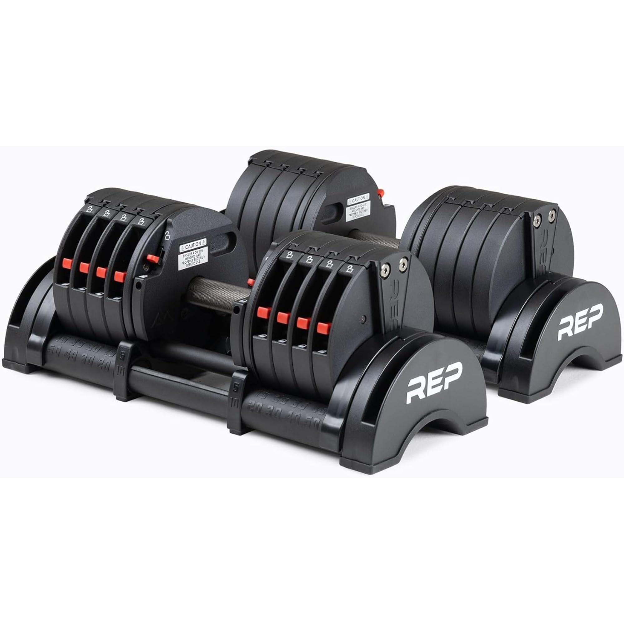 Rep Fitness Quickdraw Adjustable Dumbbells, Multiple weight ranges available including: 5-30, 5-40,5-50 and 5-60 lbs