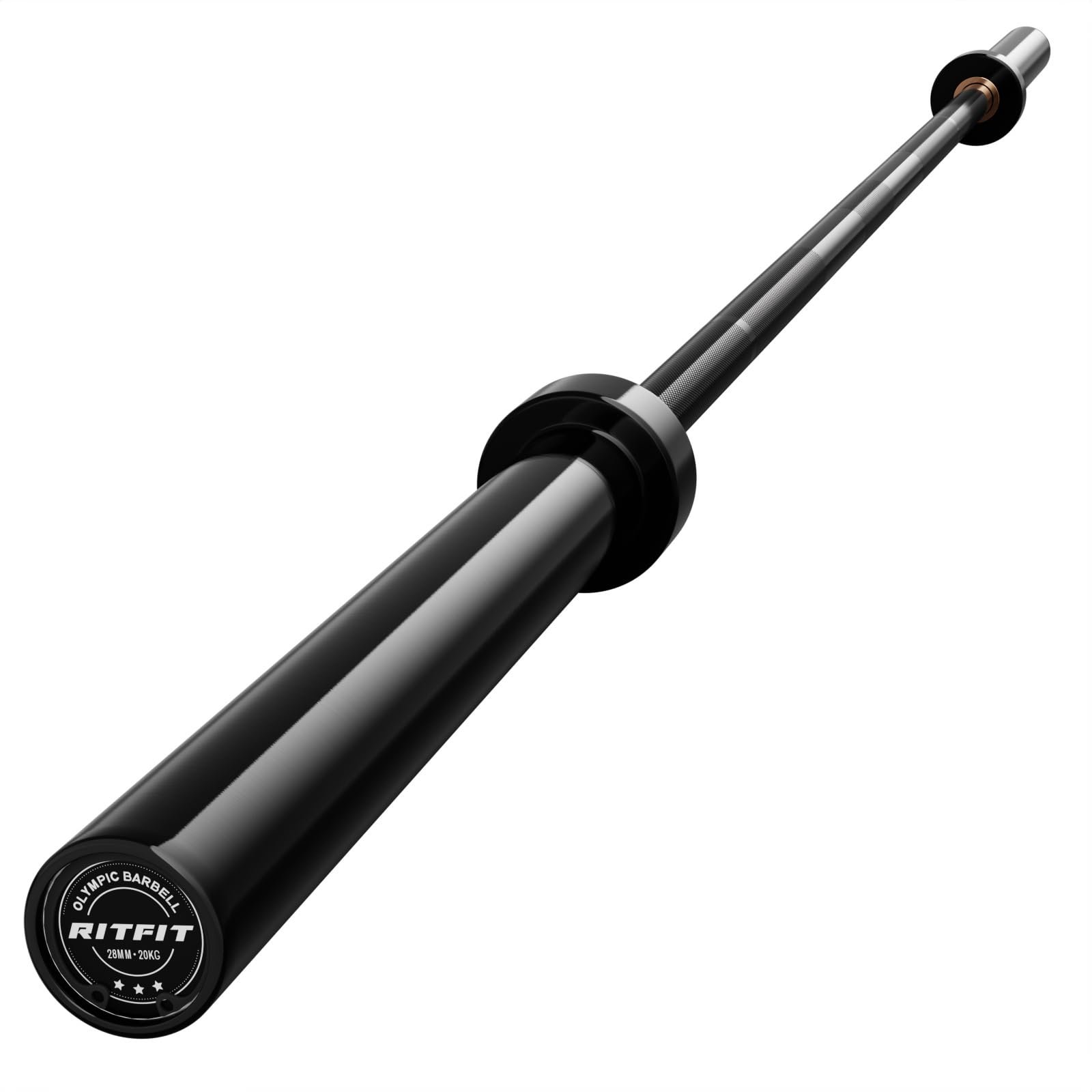RitFit Elite 7ft Olympic Barbell, Robust 45lb Barbell for Weightlifting and Powerlifting, Superior Olympic Bar with Exceptional 500lbs Load Capacity, Weight Bar for 2” Standard Plates