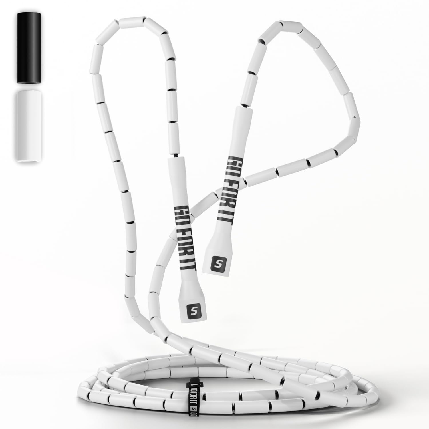 Sportbit Custom-Fit Beaded Jump Rope – Adjustable Length for Kids & Adults, Men & Women – Durable Fitness Rope for Gym & Home