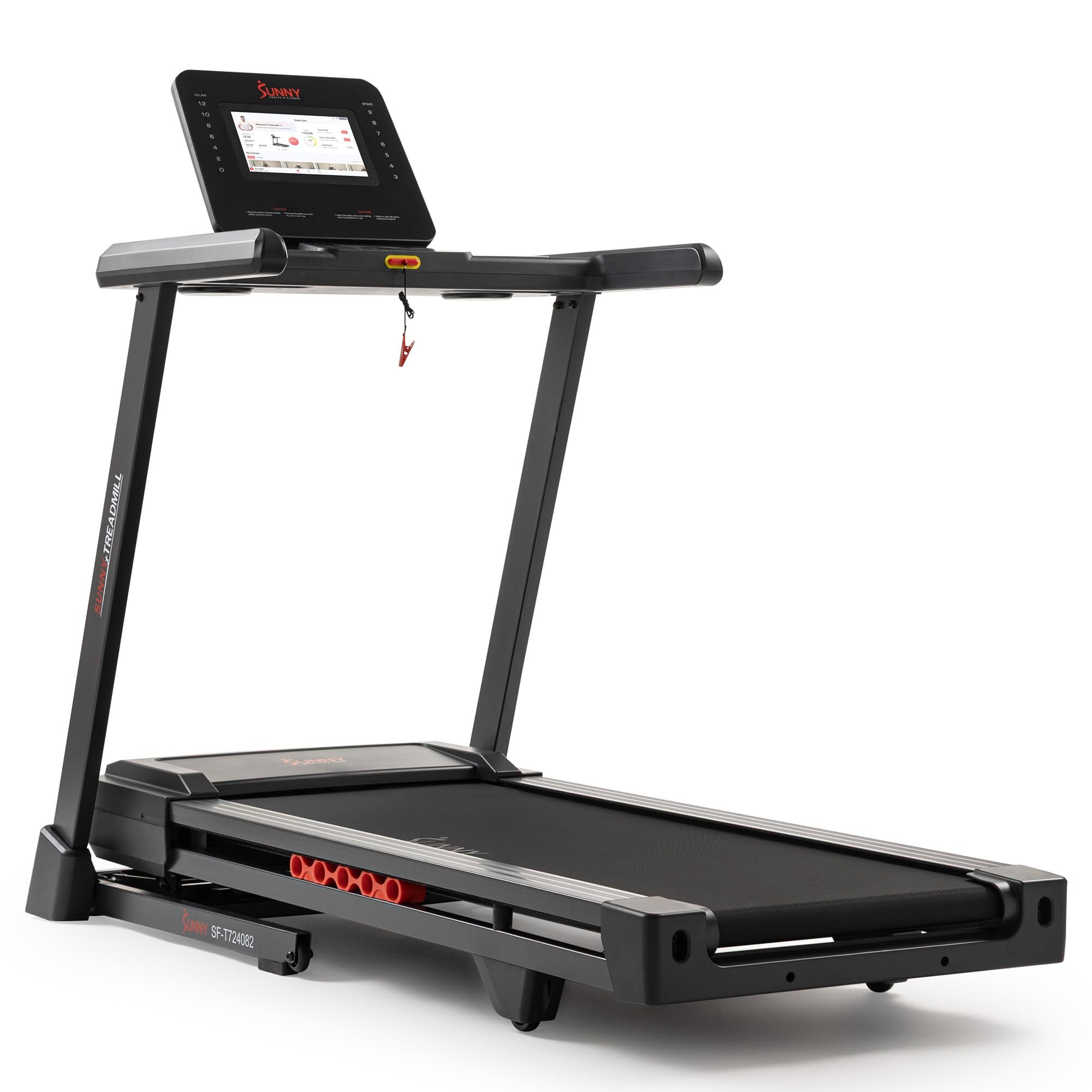 Sunny Health & Fitness Exercise Treadmills Double Deck Sizes and Incline Features with Bluetooth & SunnyFit App