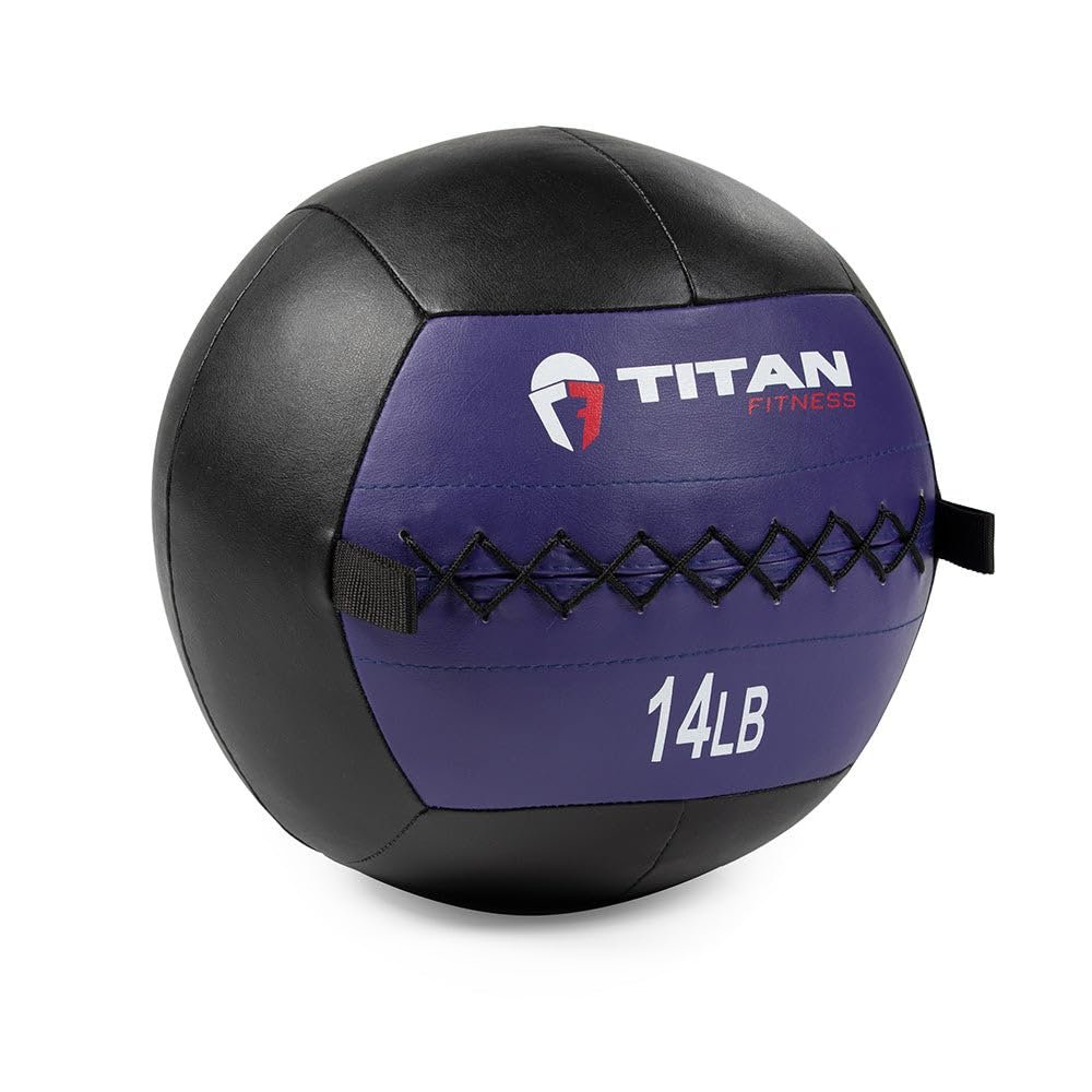 Titan Fitness Soft Leather Medicine Wall Ball Durable, Endurance, Cardio, Core Strength