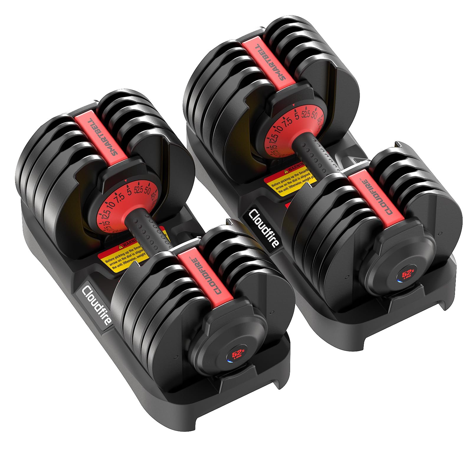 Upgraded Adjustable Dumbbell Set of 2 (52.5 lbs/25 lbs), 15/9 Weights Dumbbell Set, Quick Adjustable Dumbbells For Men and Women Home Gym Workout with Anti-Slip Handle, Safe and No Falling