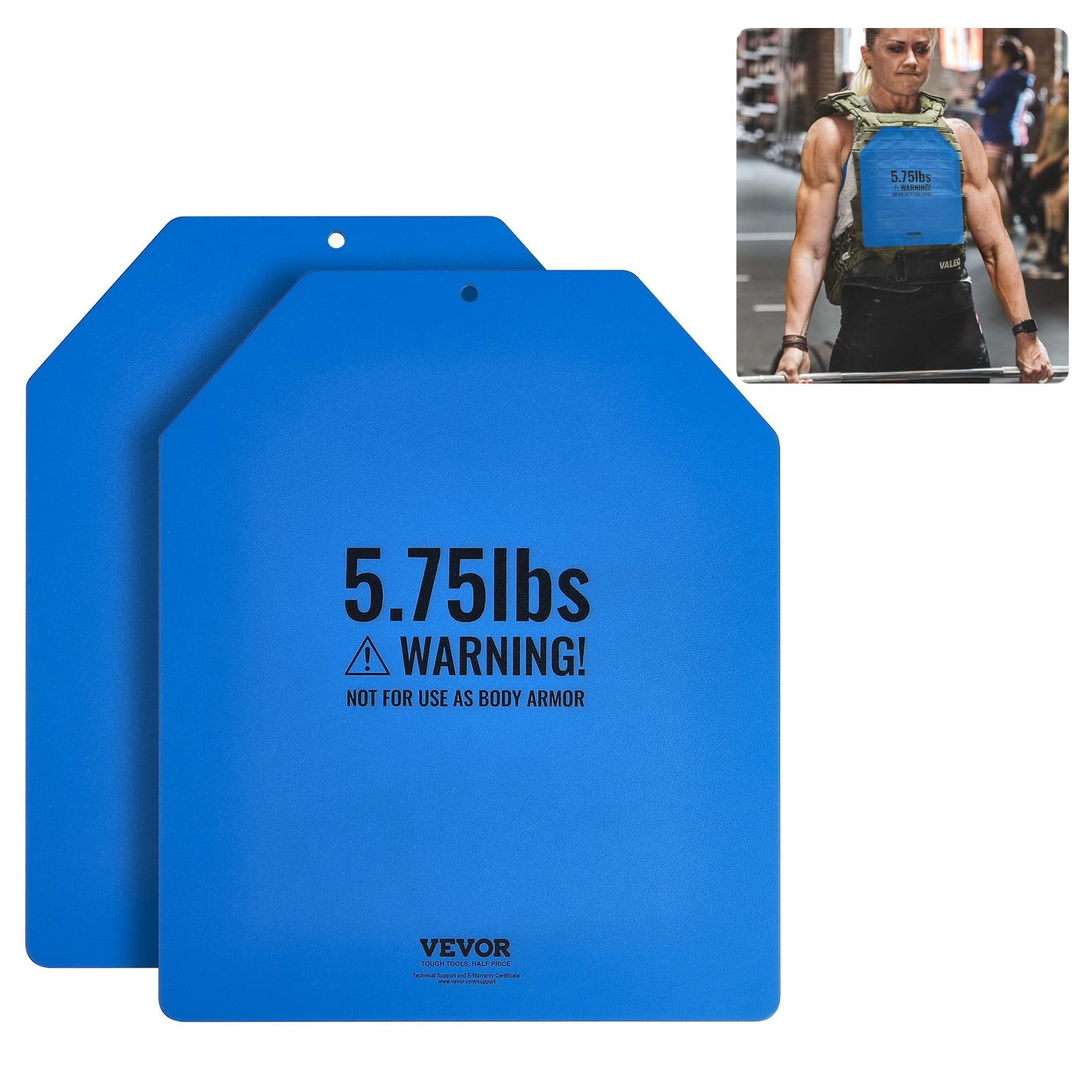 VEVOR Weight Vest Plates, 5.75/8.75/14.5/19.75 LB Pairs, Premium Steel Weighted plates, Additional Weight for Weight Vests, for Strength Training, Running, Fitness, Heavy Workouts