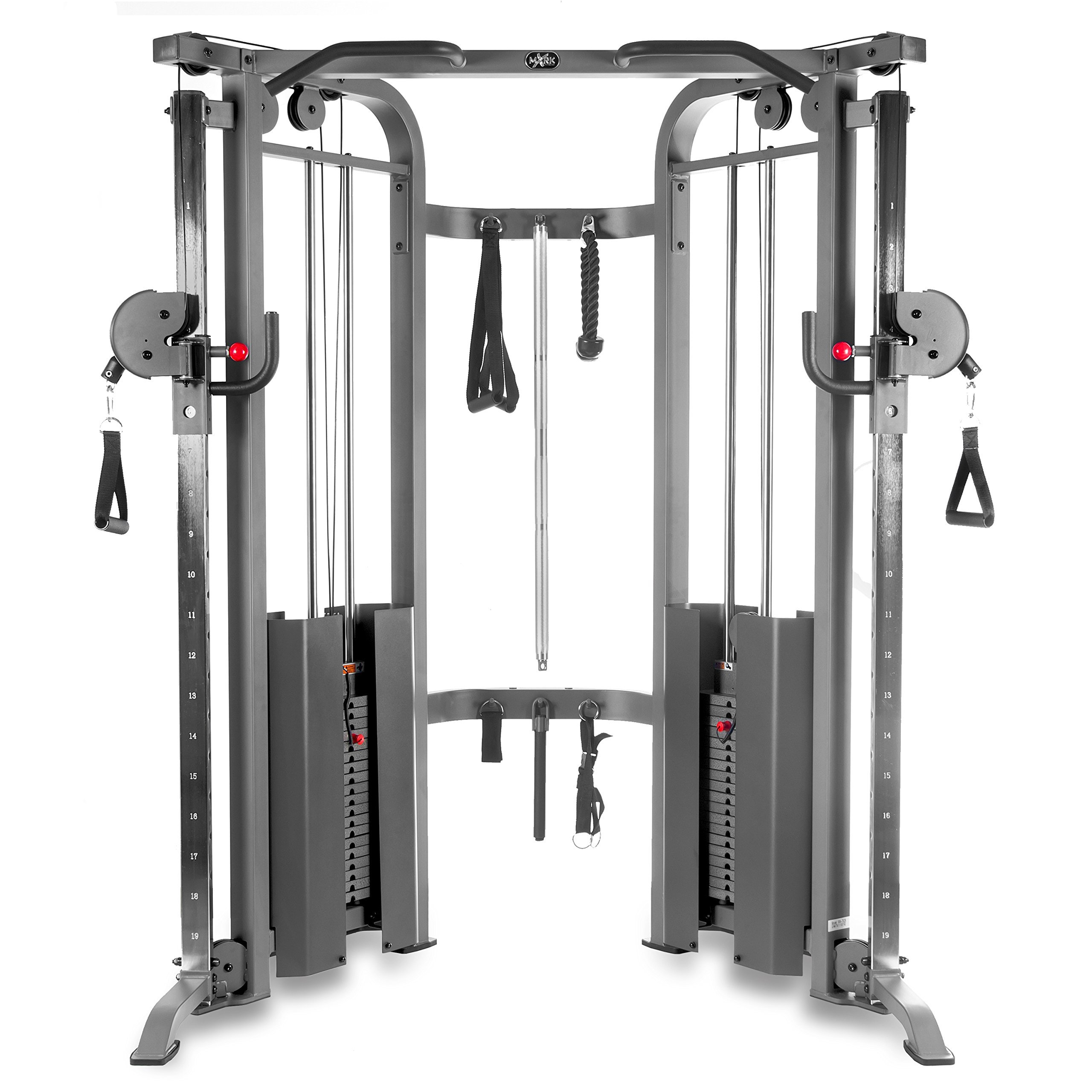 XMARK Functional Trainer Cable Machine, Dual Weight Stack Cable Pulley Machine for Strength Training, Commercial and Home Gyms, and Rehab Facilities