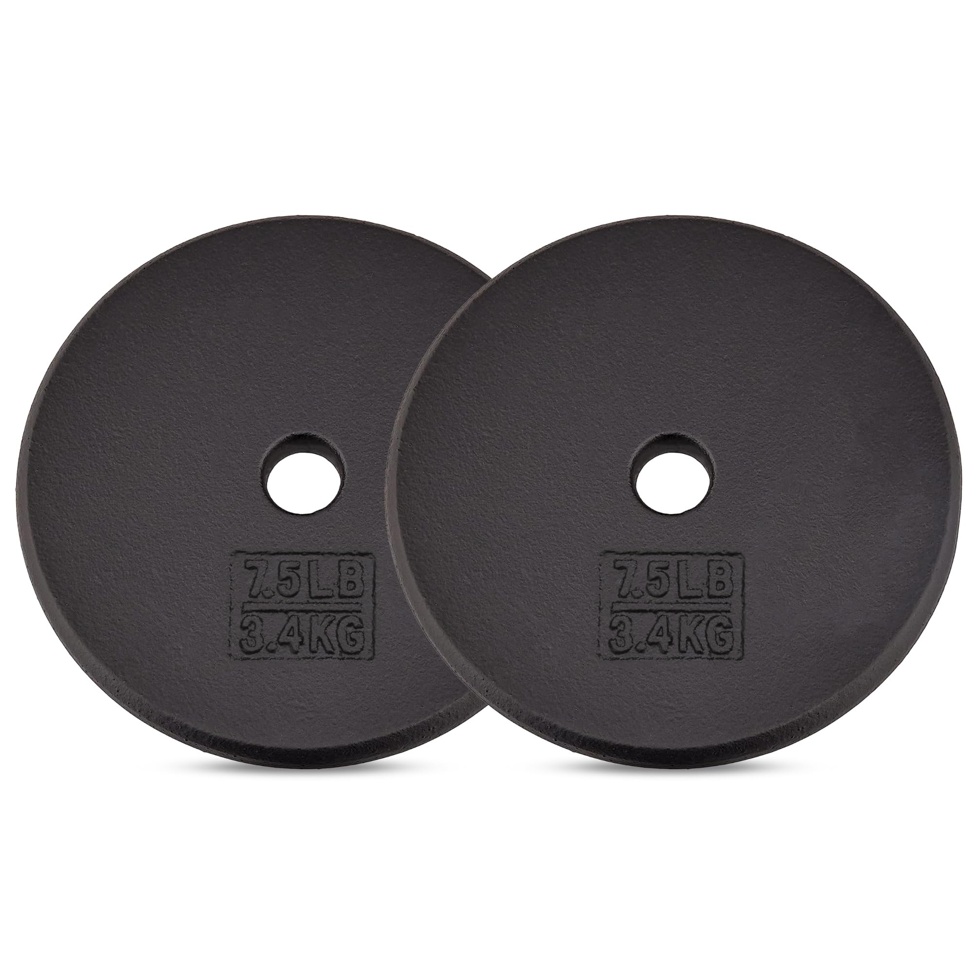 Yes4All Standard Weight Plates, 1-Inch Cast Iron Barbell Weights, Wide Range 5–50 LB, Ideal for Strength Training & Workout Routine, Available in Single, Pair & Set of 4
