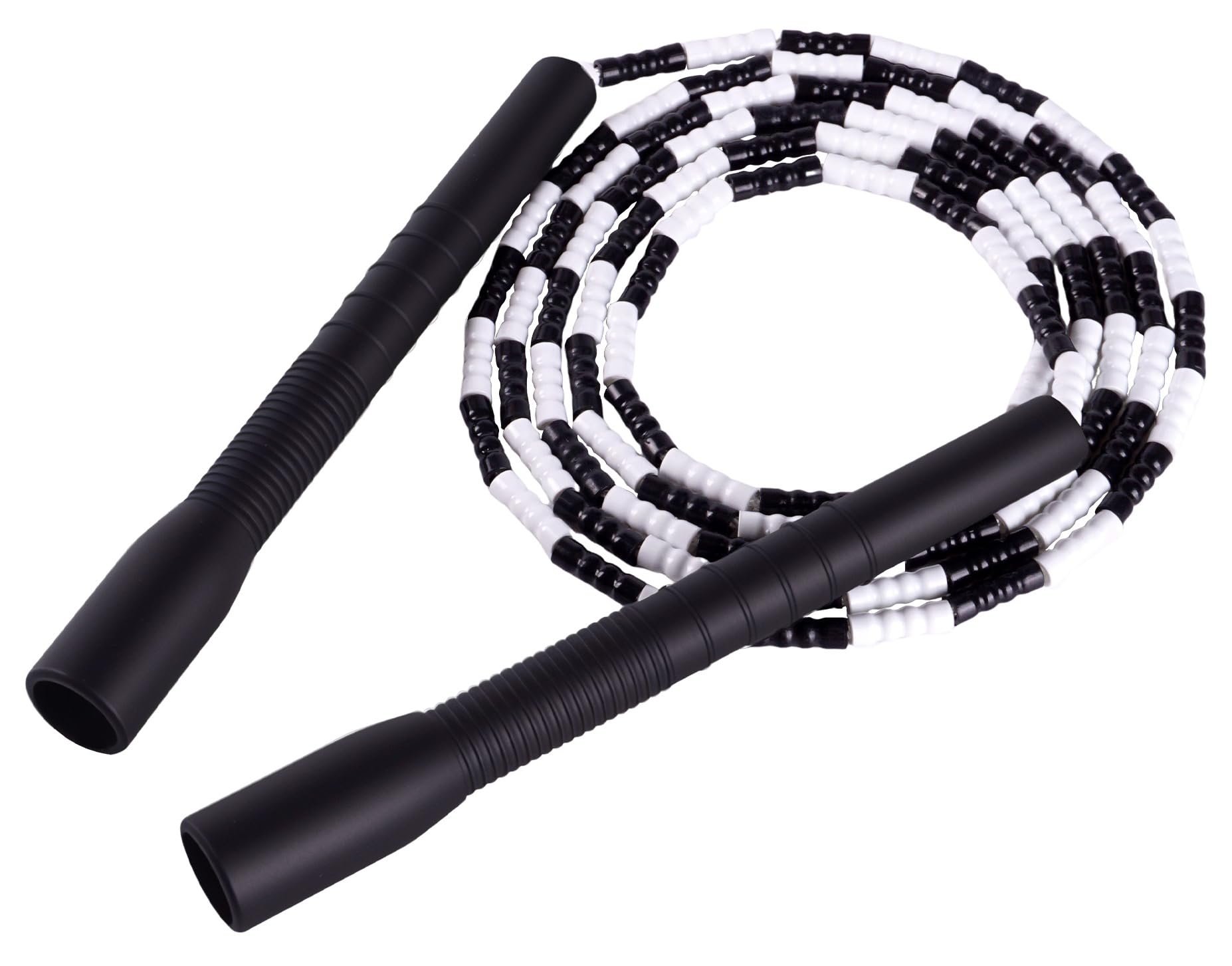 YUEDONG Soft Beaded Jump Rope - World Champion Luke Boon Recommended, Adjustable Tangle-Free, Pain-Free TPU Beads & Anti-Slip Long Handles, Fitness Workout for Adults Kids with Carry Bag